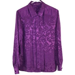 Vintage 1980s Purple Damask Blouse